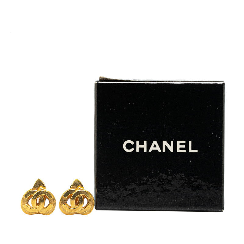 Chanel Vintage Heart Earrings Gold