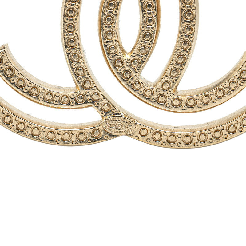 Chanel Coco Mark Rhinestone Brooch Gold