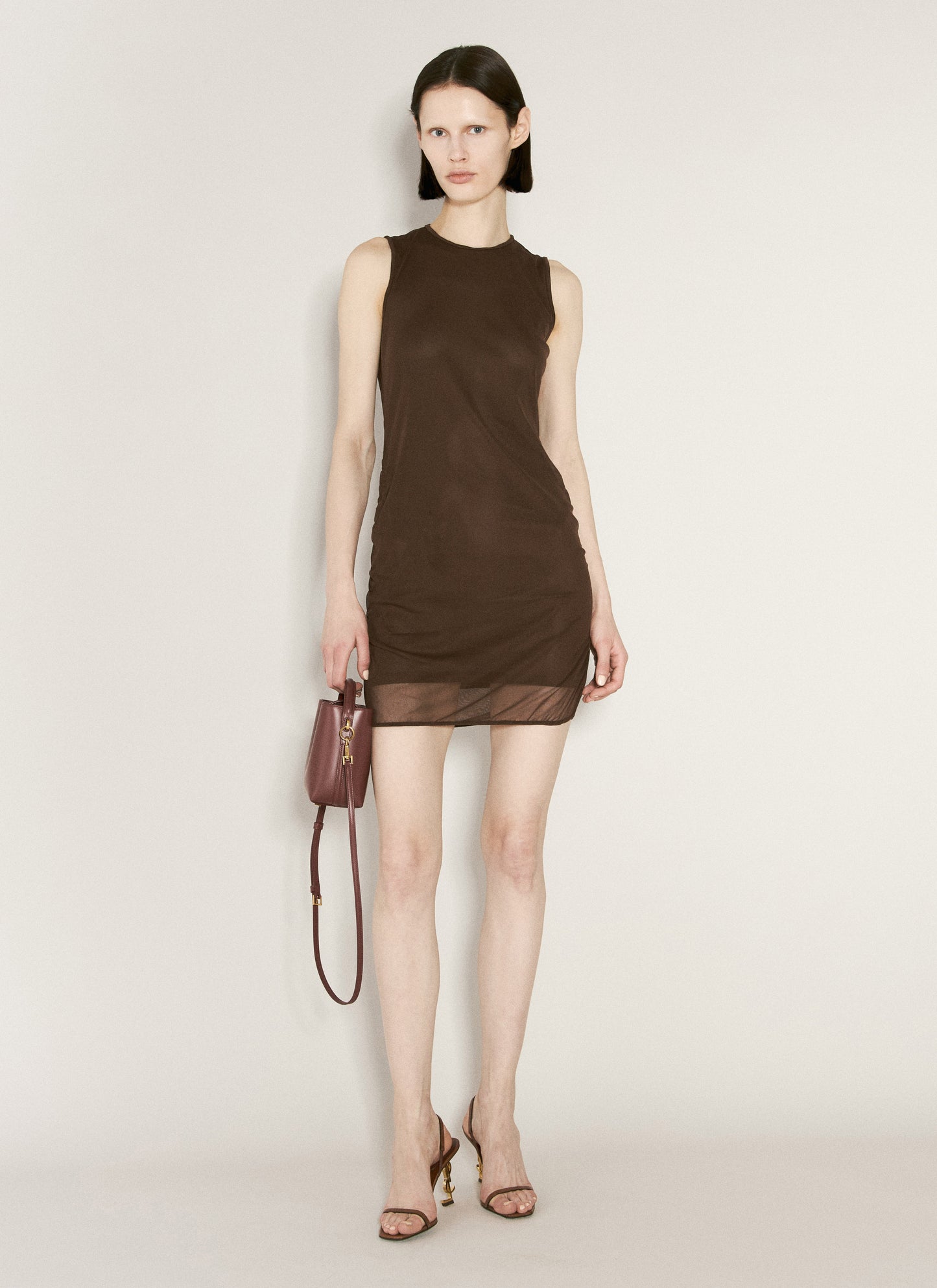 Saint Laurent Women Tulle Tank Mini Dress