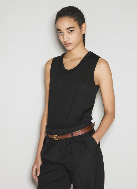 Saint Laurent Women Cassandre Thin Belt
