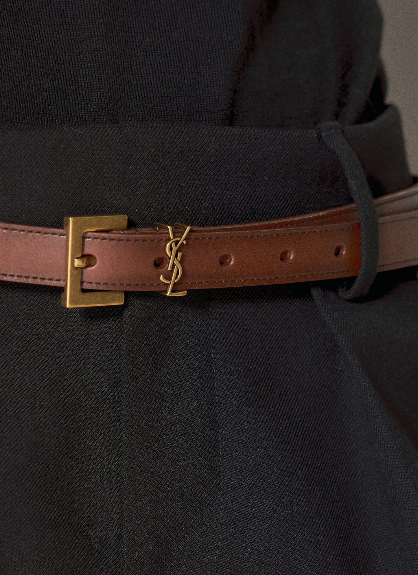 Saint Laurent Women Cassandre Thin Belt