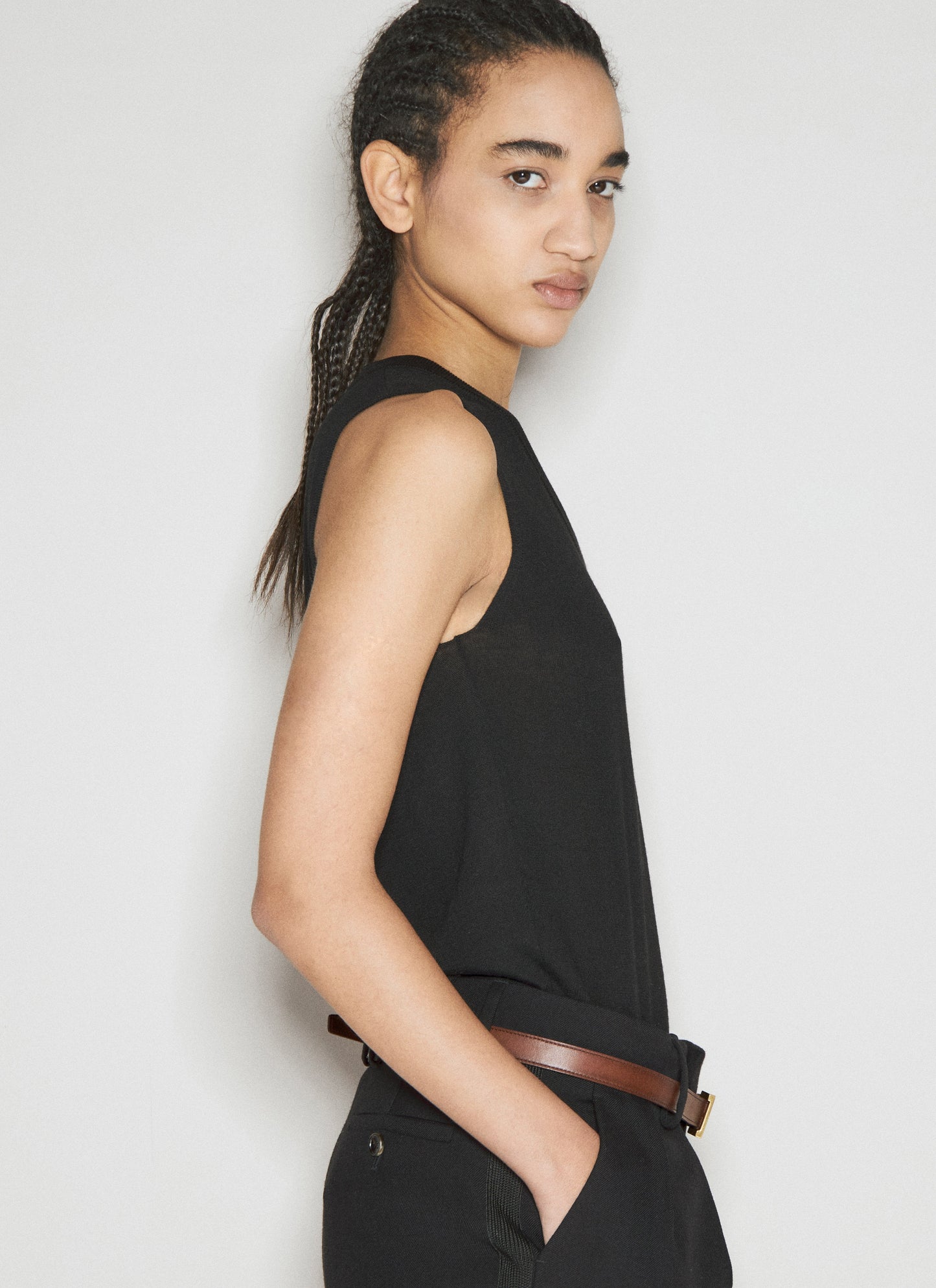 Saint Laurent Women Cassandre Thin Belt