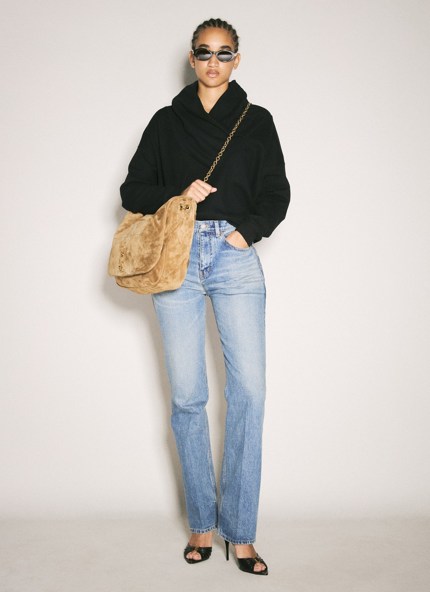 Saint Laurent Women Babylone Heeled Mules