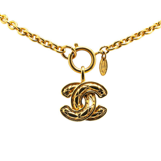 Chanel Coco Mark Matelasse Necklace Gold