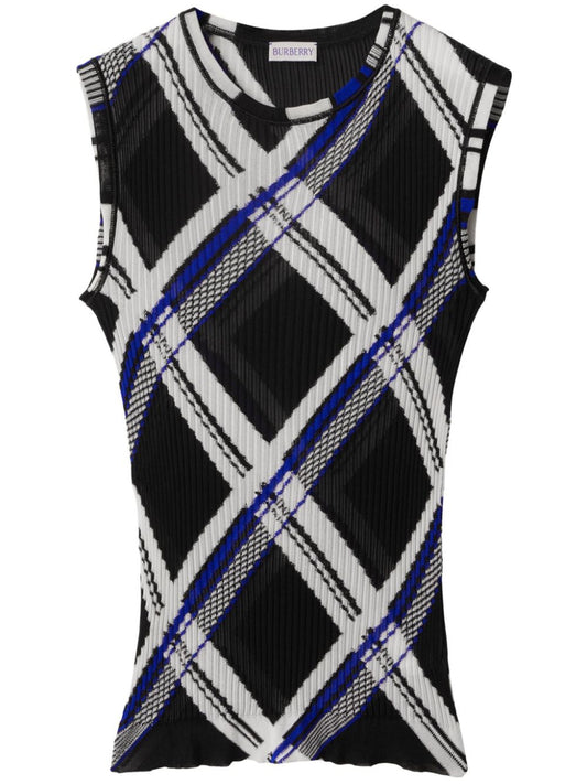 Burberry Men Check Silk Top