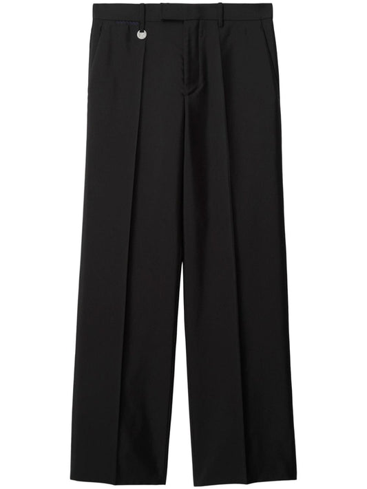 Burberry Men Wool And Silk Blend Trousers