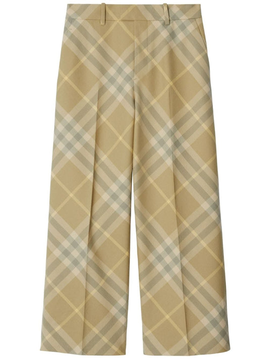 Burberry Women Checked Wool Trousers