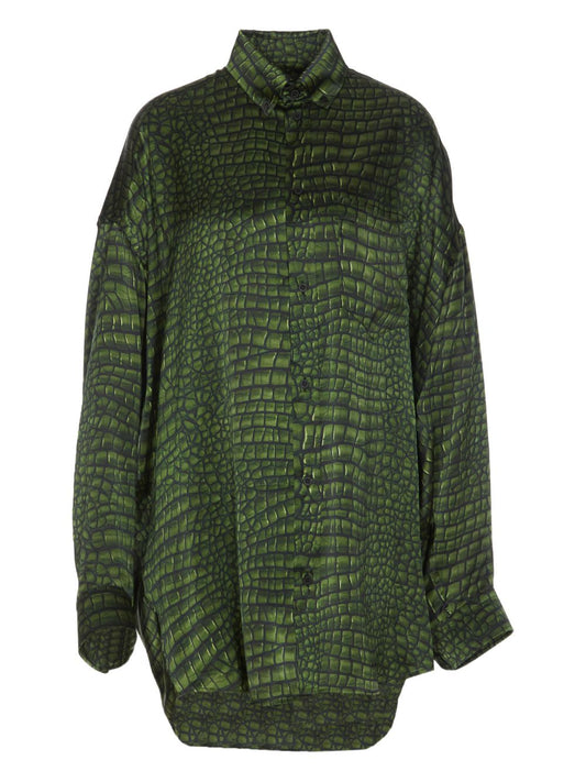 Balenciaga Women Silk Long Shirt