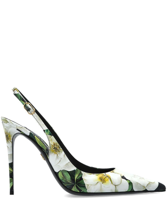 Dolce & Gabbana Women Printed Leather Slingback Pumps
