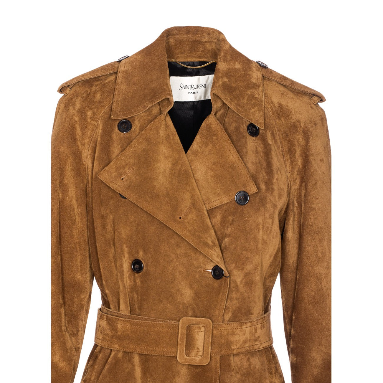 Saint Laurent Women Suede Trench Coat