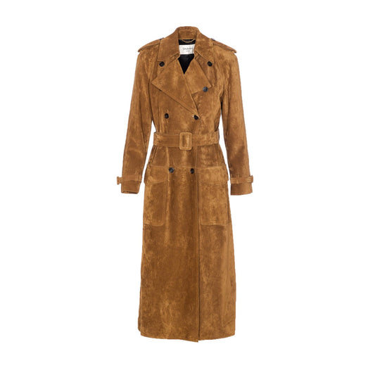 Saint Laurent Women Suede Trench Coat