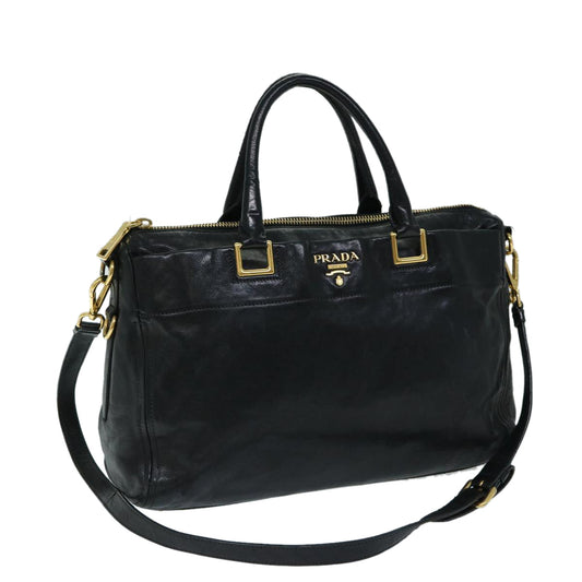 PRADA Tote Bag Leather 2way Black  tb1054
