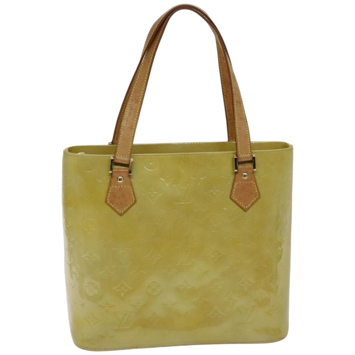 LOUIS VUITTON Monogram Vernis Houston Hand Bag Beige M91004 LV tb1093