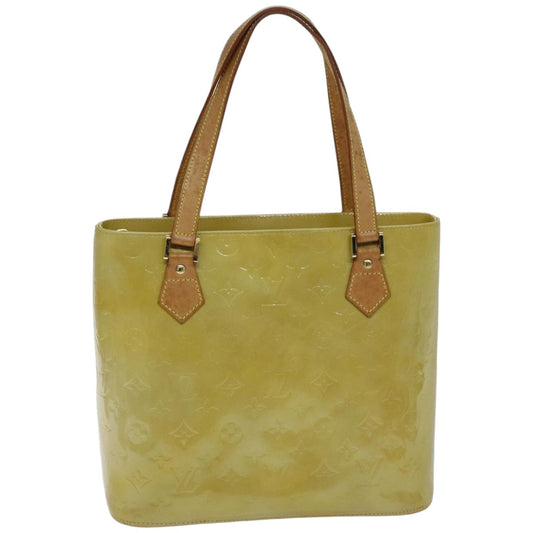 LOUIS VUITTON Monogram Vernis Houston Hand Bag Beige M91004 LV tb1093