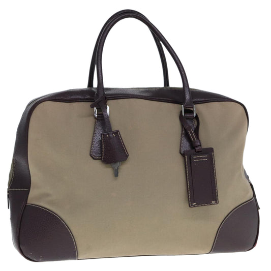 PRADA Hand Bag Canvas Beige  tb1111