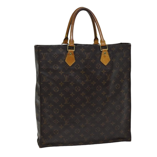 LOUIS VUITTON Monogram Sac Plat Hand Bag M51140 LV th4922