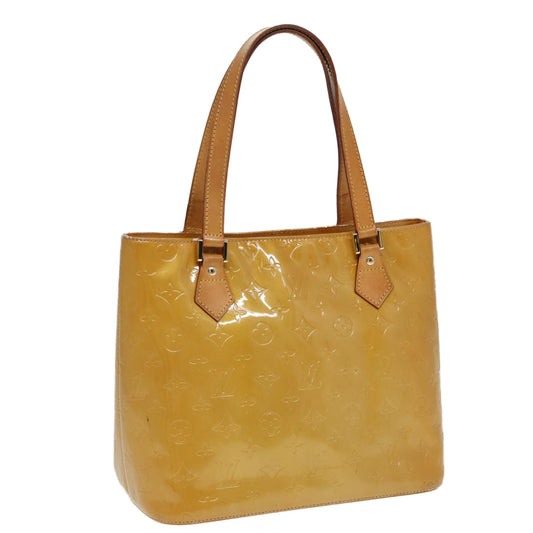 LOUIS VUITTON Monogram Vernis Houston Hand Bag Beige M91004 LV th5141