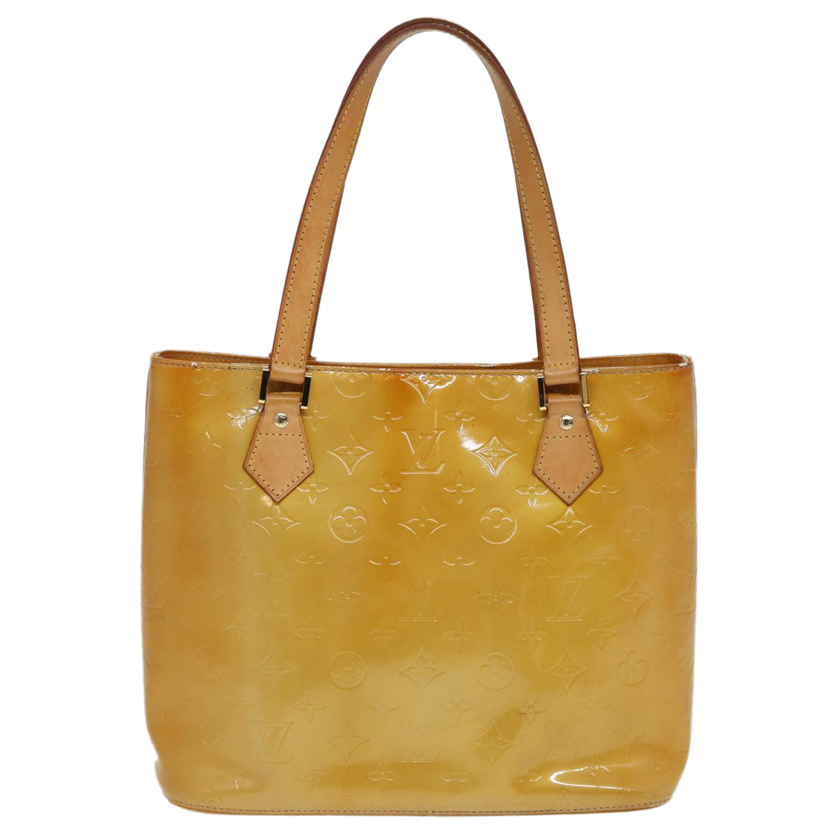 LOUIS VUITTON Monogram Vernis Houston Hand Bag Beige M91004 LV th5141