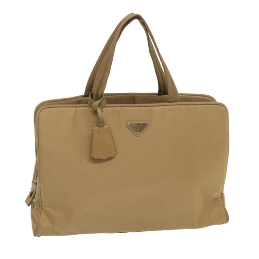 PRADA Hand Bag Nylon Beige  ti1597