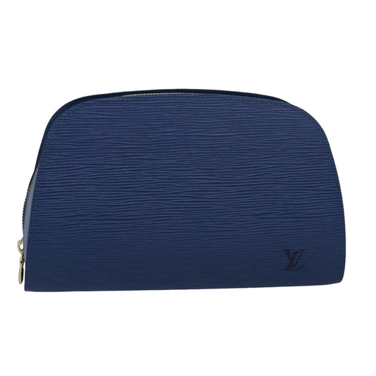 LOUIS VUITTON Epi Dauphine MM Pouch Blue LV ti1836