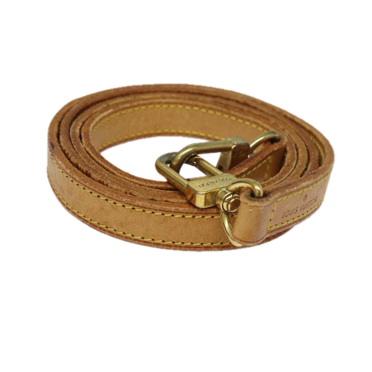 LOUIS VUITTON Shoulder Strap Leather 44.1"" Beige LV ti1846