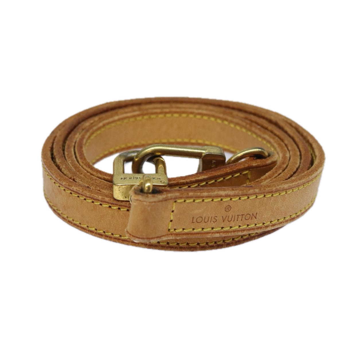 LOUIS VUITTON Shoulder Strap Leather 44.1"" Beige LV ti1846