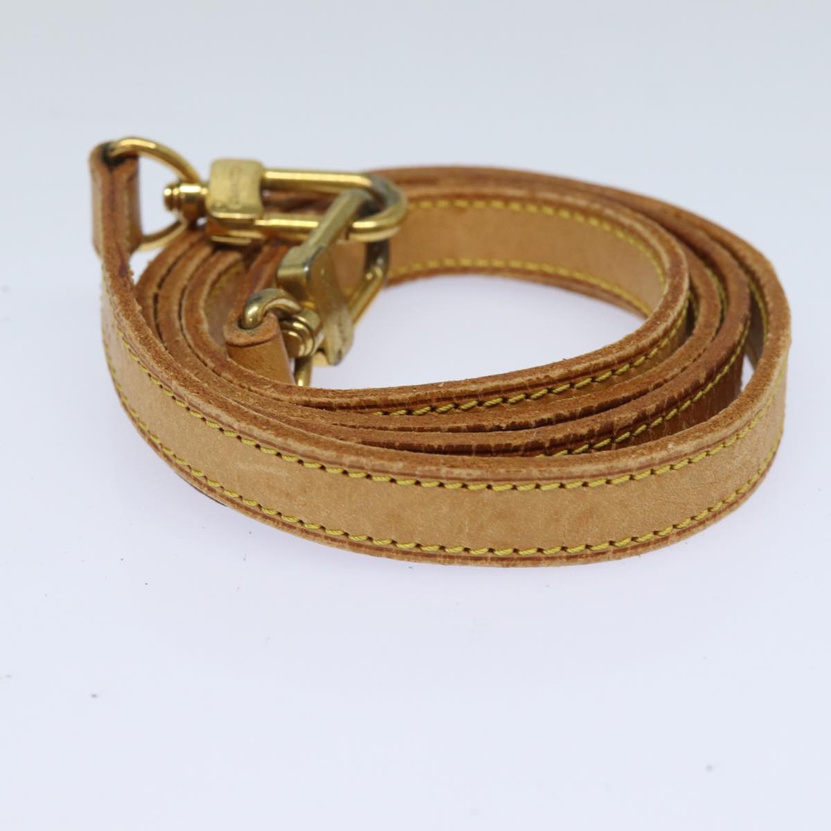 LOUIS VUITTON Shoulder Strap Leather 44.1"" Beige LV ti1846