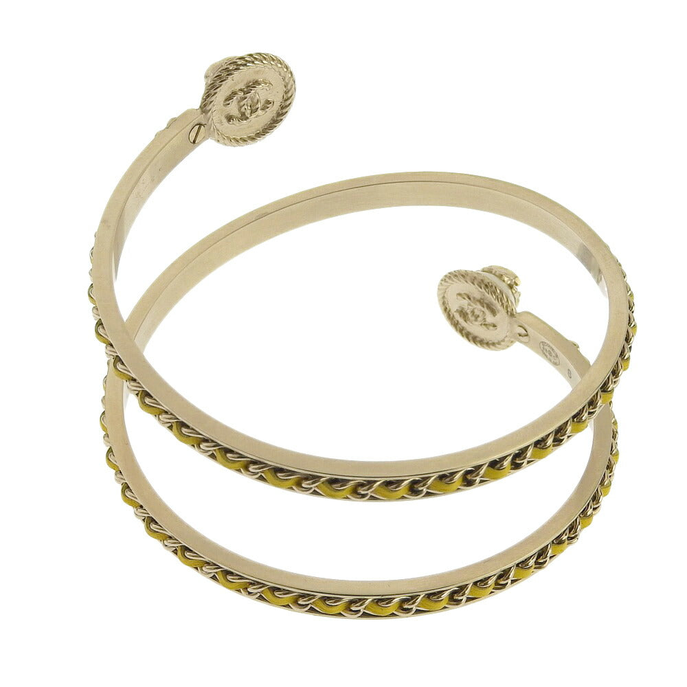 Chanel Coco Mark Bangle with Logo and Faux Pearl S Size