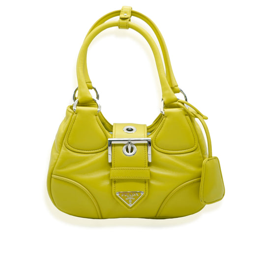 PRADA - Citron Yellow Nappa Leather Soft Moon