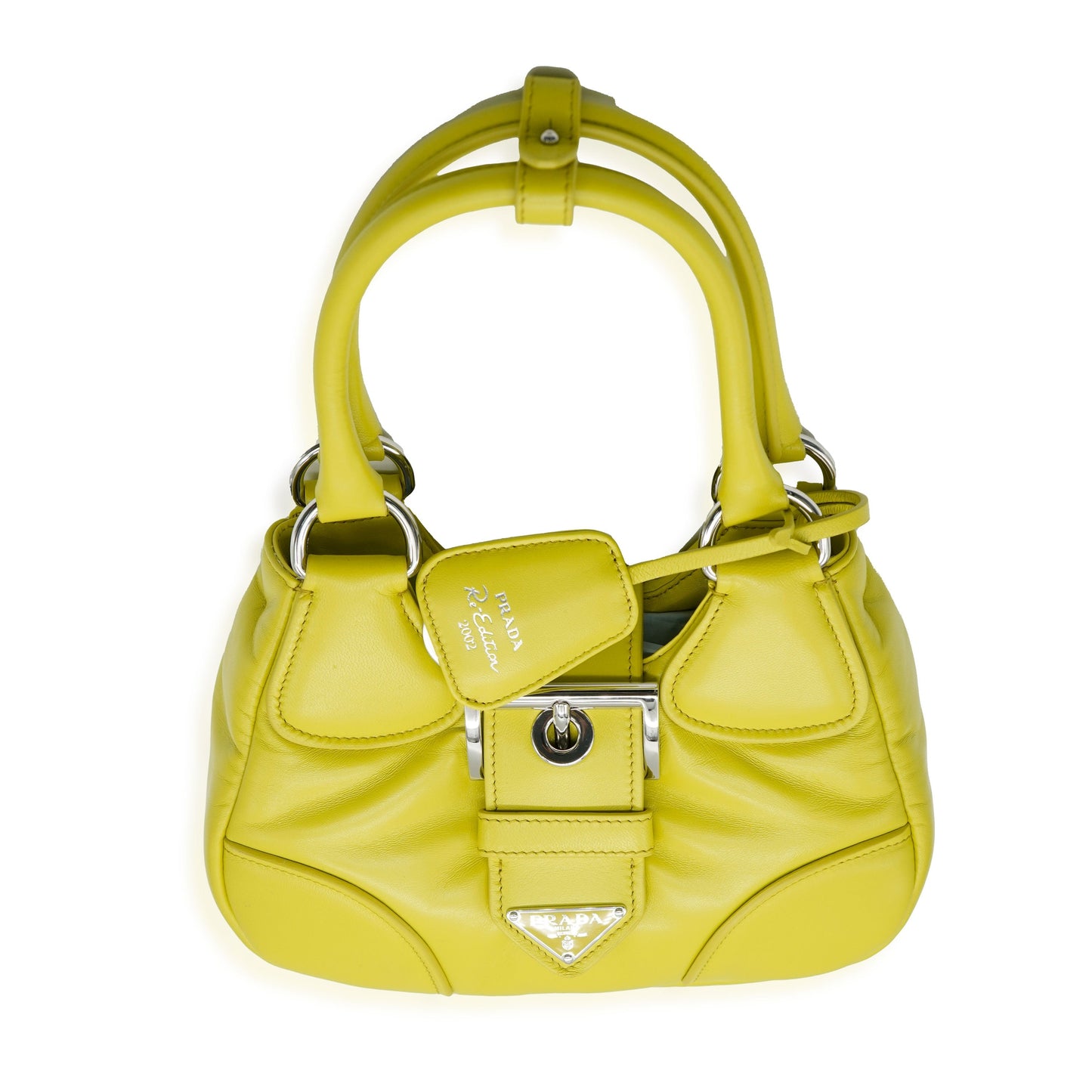 PRADA - Citron Yellow Nappa Leather Soft Moon