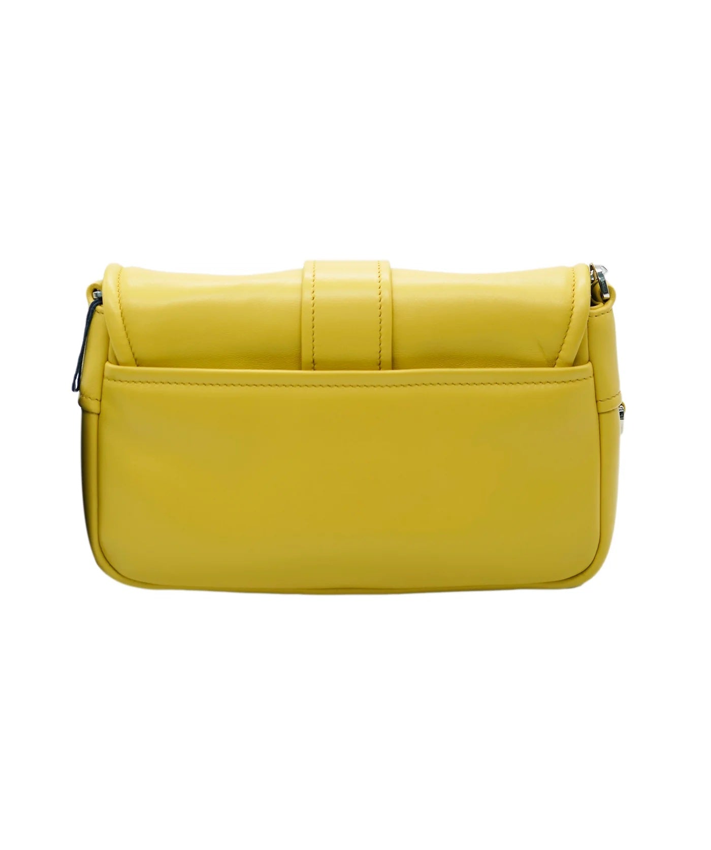 PRADA - Yellow Padded Nappa Pocket Front Buckle Bag
