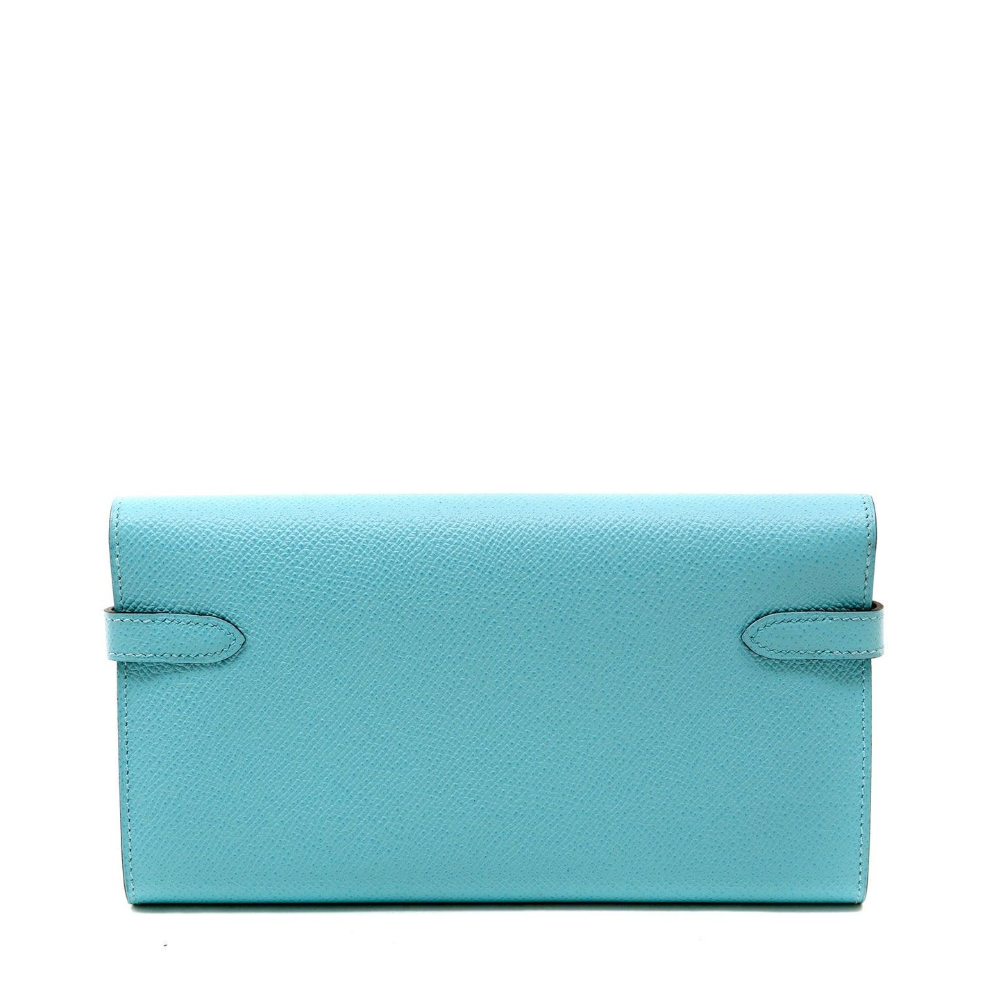 Hermes Robin's Egg Blue Epsom Kelly Wallet with Palladium Hardware