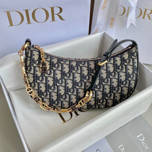DIOR LOUNGE 26CM BLUE OBLIQUE EMBROIDERY
