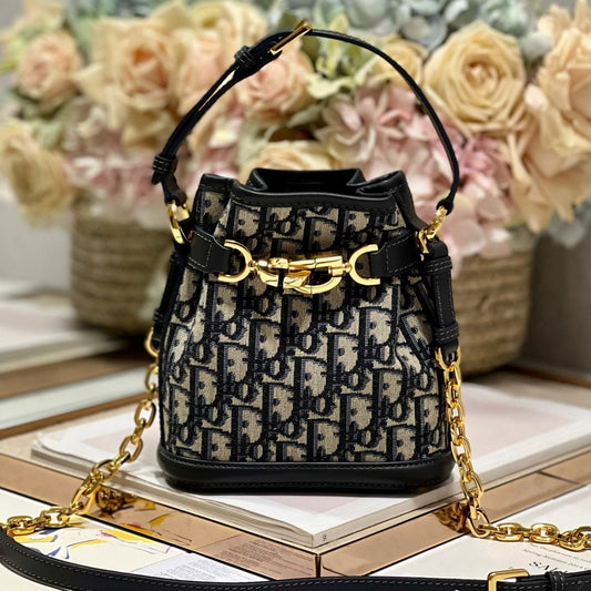 DIOR CEST 17CM BLUE OBLIQUE EMBROIDERY