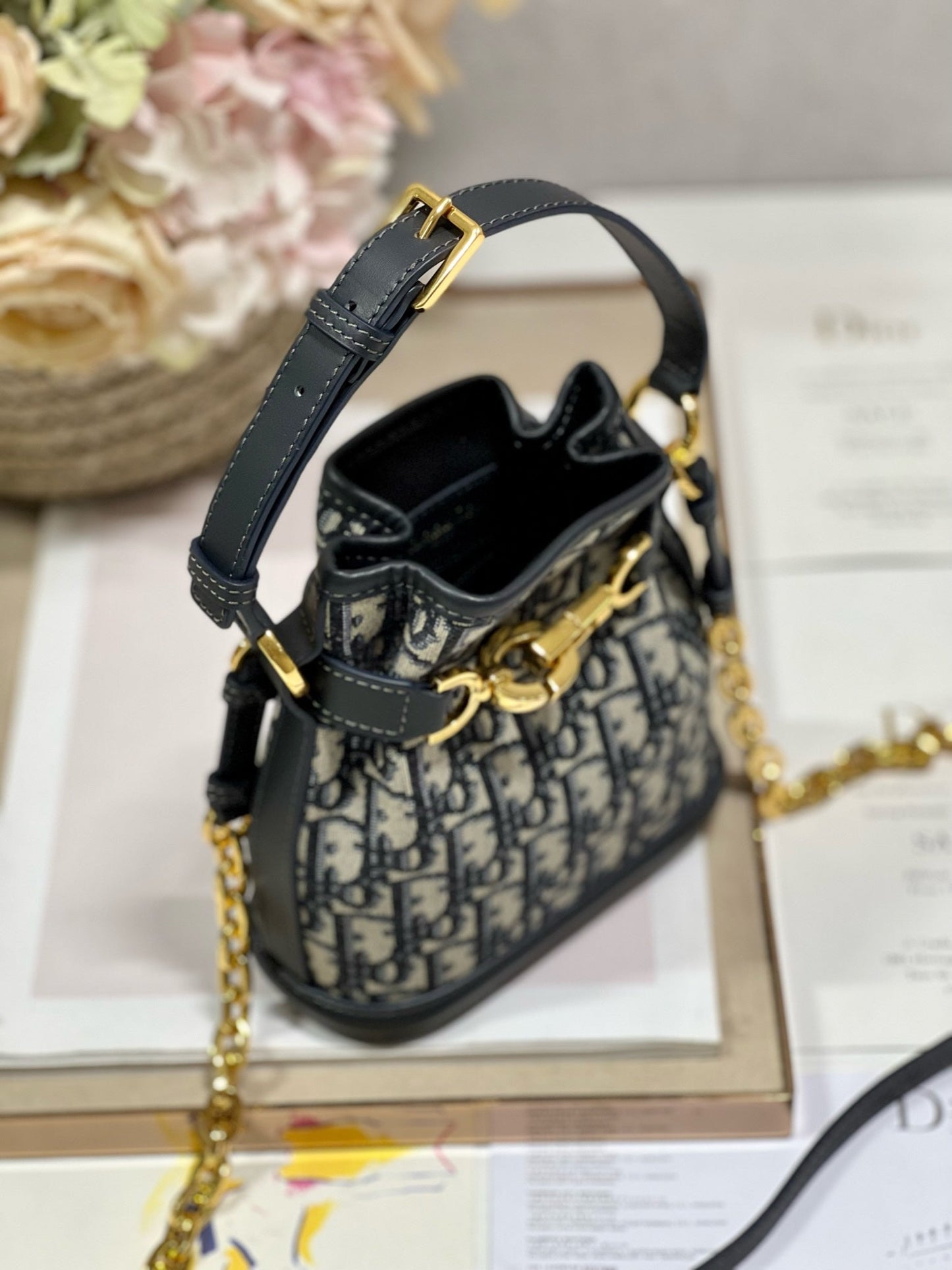 DIOR CEST 17CM BLUE OBLIQUE EMBROIDERY