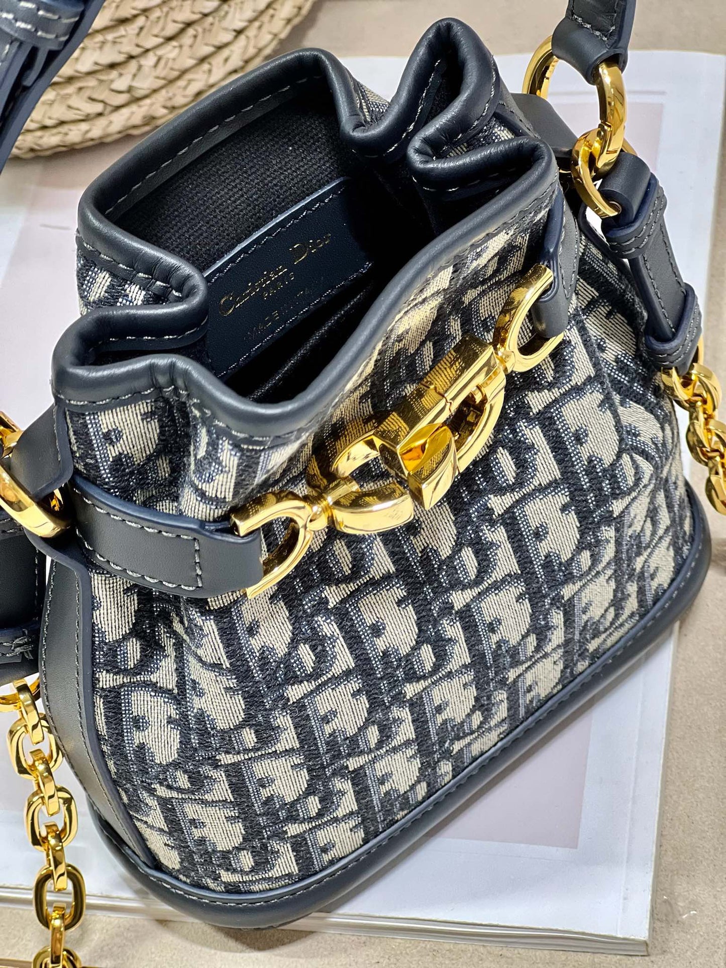 DIOR CEST 17CM BLUE OBLIQUE EMBROIDERY