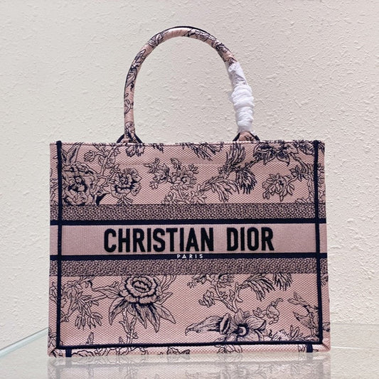 DIOR Medium Book Tote 36cm Jardin Botanique Pink