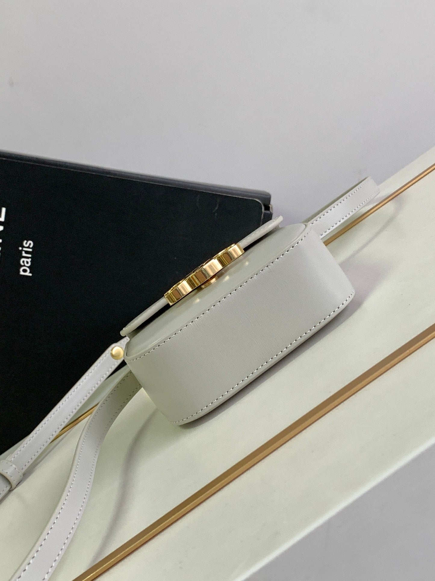 Celine TEEN TRIOMPHE 11CM GREY CALFSKIN