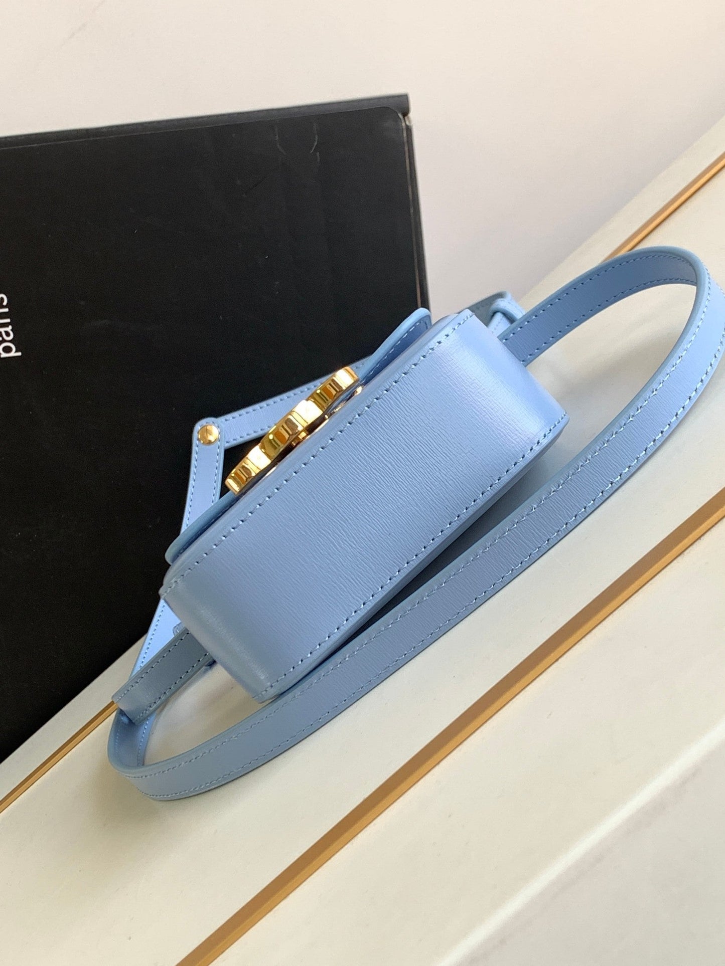 Celine TEEN TRIOMPHE 11CM SKY BLUE CALFSKIN