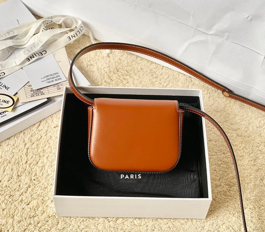 Celine TEEN TRIOMPHE 11CM ORANGE CALFSKIN