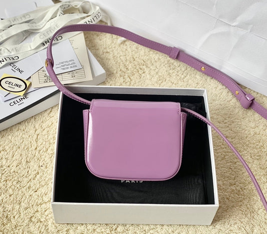 Celine TEEN TRIOMPHE 11CM PURPLE CALFSKIN