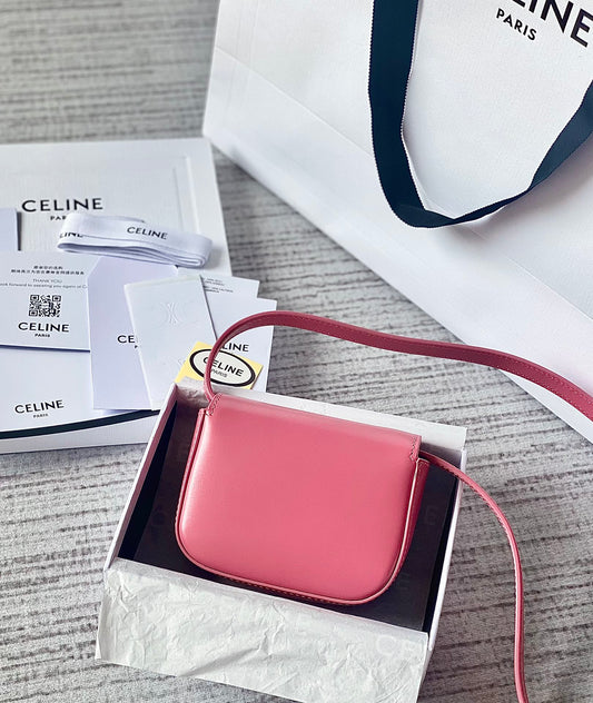Celine TEEN TRIOMPHE 11CM PINK CALFSKIN