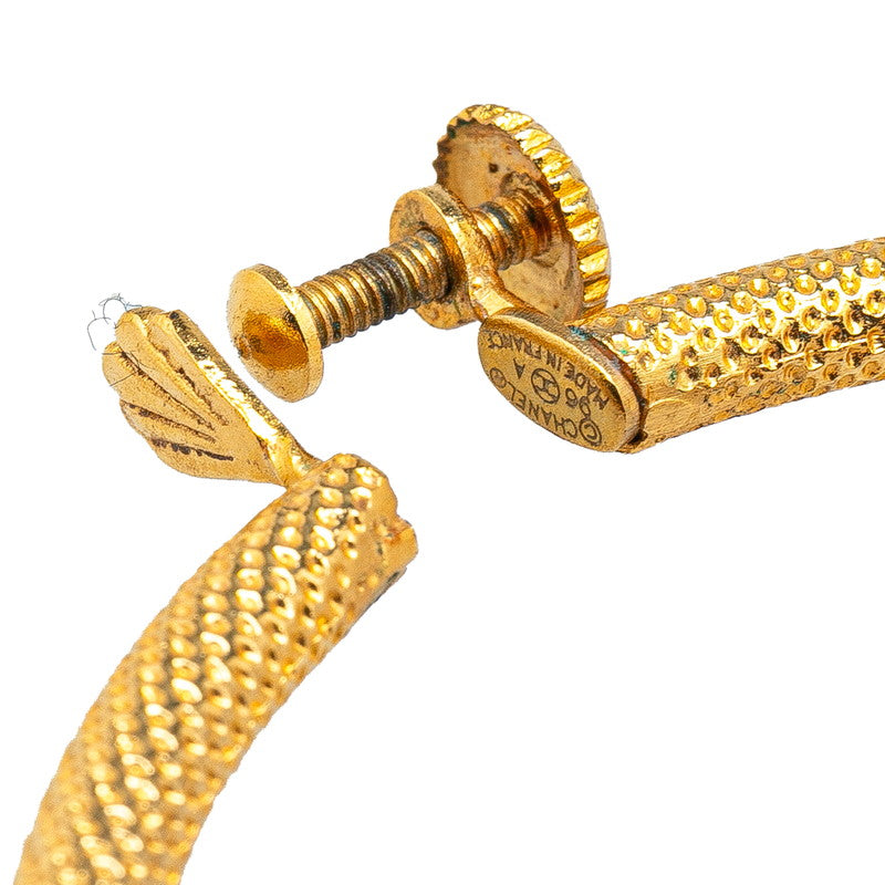 Chanel Vintage Coco Mark Hoop Earrings Gold
