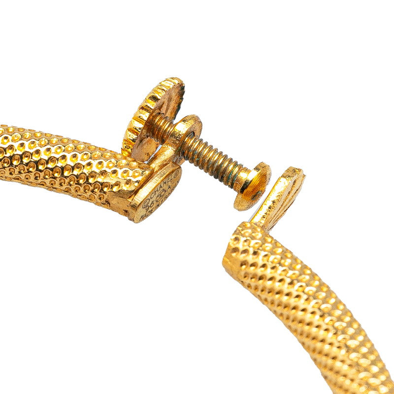 Chanel Vintage Coco Mark Hoop Earrings Gold