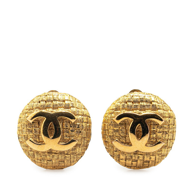 Chanel Vintage Coco Mark Gold Earrings