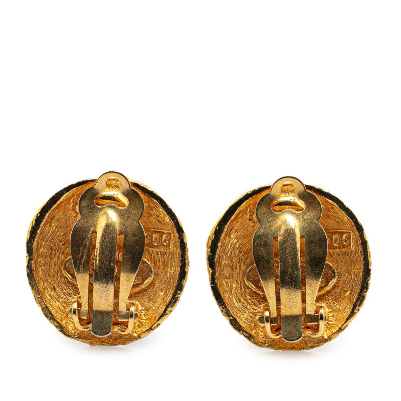 Chanel Vintage Coco Mark Gold Earrings