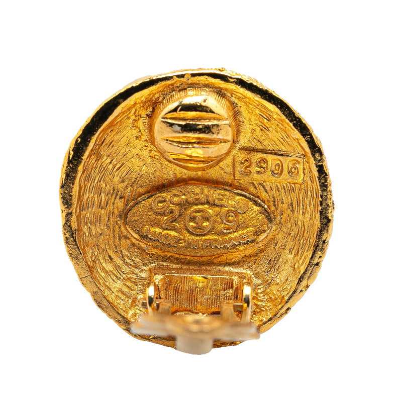 Chanel Vintage Coco Mark Gold Earrings
