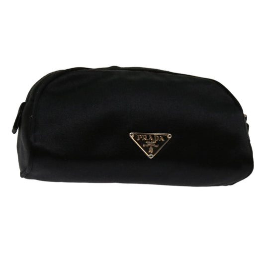 PRADA Pouch Satin Black  yb530