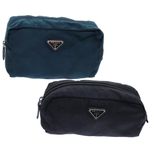 PRADA Pouch Nylon 2Set Navy Black  yb543
