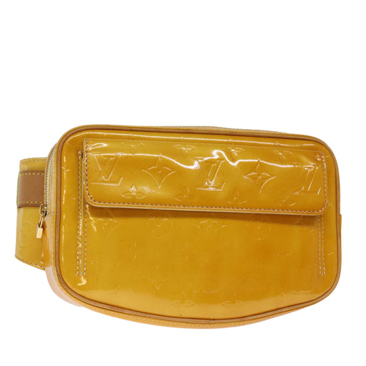 LOUIS VUITTON Monogram Vernis Fulton Waist Bag Lime Yellow M91043 LV yb574